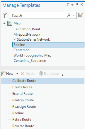 Mange Templates pane Mange Templates pane